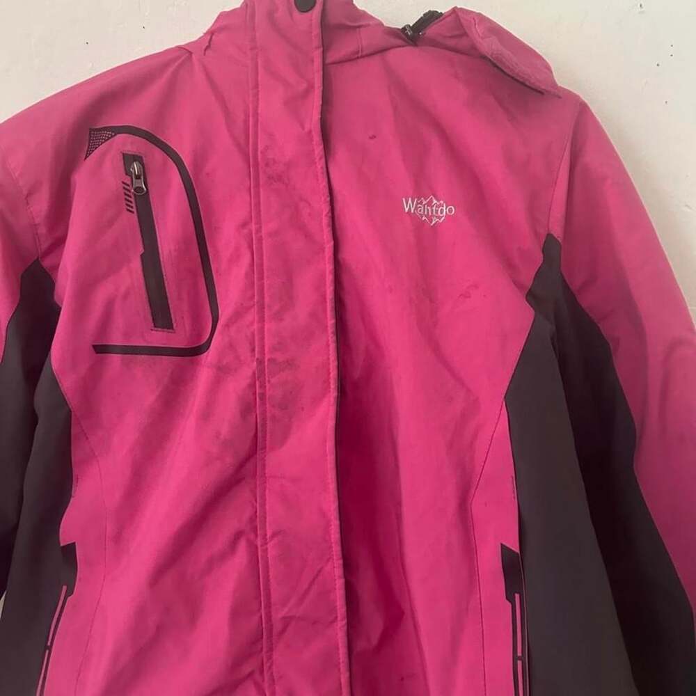 Wantdo Waterproof Ski Jacket Size 14-16 Pink Black